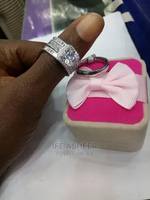 Dubai 925 Sterling Silver Couple's Set of Wedding Ring 022