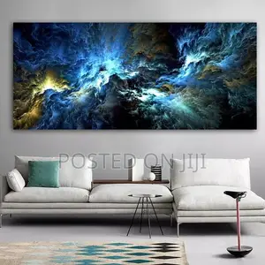 Wangart Blue Black Cloud Abstract