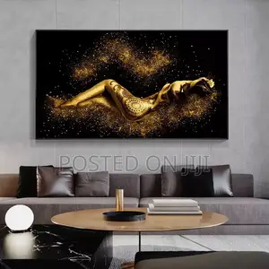 Black And Gold Abstract Sexy Nude Art
