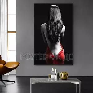 Sexy Nude Woman on Red Skirt Wall Art
