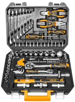 INGCO Industrial 77 PCS 1/4in 1/2in CRV Socket Tool Set