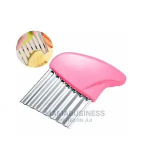 Stainless Steel Crinkle Wavy Cutter - Pink