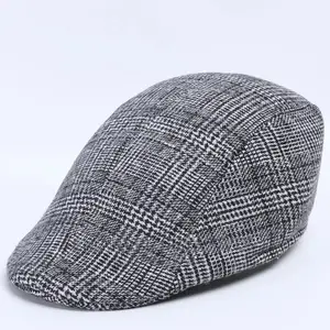 Men Women Houndstooth Retro Hats Casul Breathable