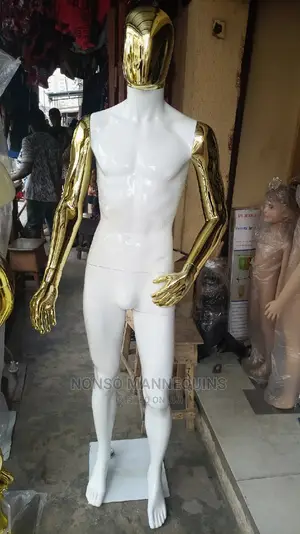 White Glossy Body Gold Body Male Display Mannequin