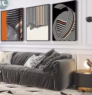 Modern Abstract Black and White Print
