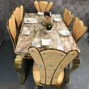 Quality 6 Seater Marble Top Dining Table.