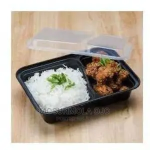25pcs Black Disposable Plastic Container