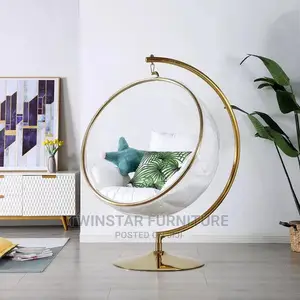 Modern Gold Plated Transparent Swing Chair