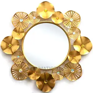 Golden Round Decorative Mirror