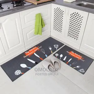 Kitchen Runner Mats - Orange Black
