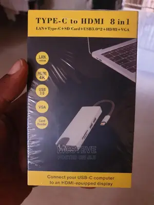 Type C to HDMI 8 in 1 Adapter With USB, VGA and Other Port