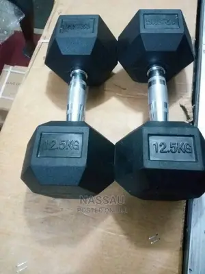 Pair of 12.5kg Hex Commercial Dumbbell