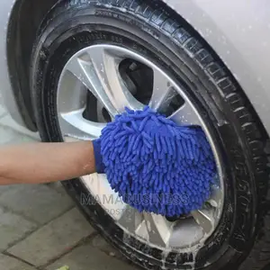 1pc Microfibre Hand Glove Car Sponge - Blue