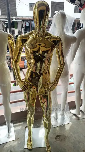 Sf1 Gold Chrome Male Faceless Full Body Mannequin