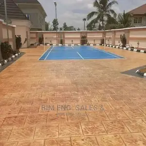 Pool Side Stamped Concrete With Polishing Sealant