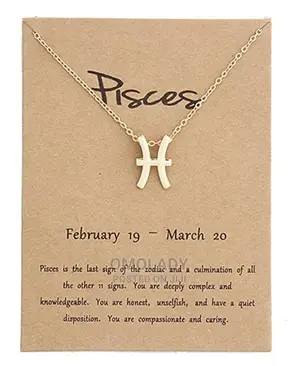 Zodiac Sign Gold Necklace - Pisces