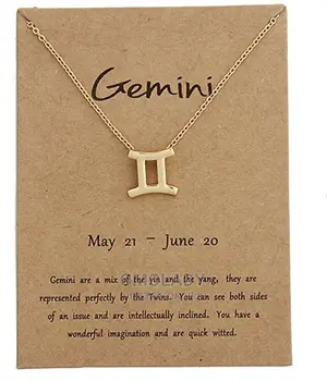 Zodiac Sign Gold Necklace - Gemini