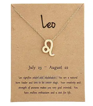 Zodiac Sign Gold Necklace - Leo