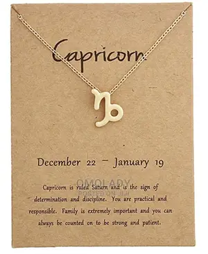 Zodiac Sign Gold Necklace - Capricorn