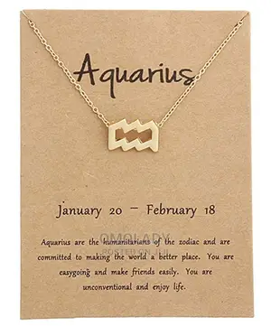 Zodiac Sign Gold Necklace - Aquarius