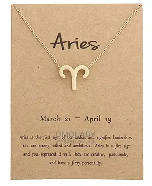 Zodiac Sign Gold Necklace - Aries