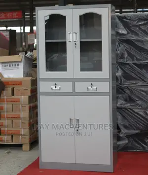 Full Height Cupboard With Glass and Drawer