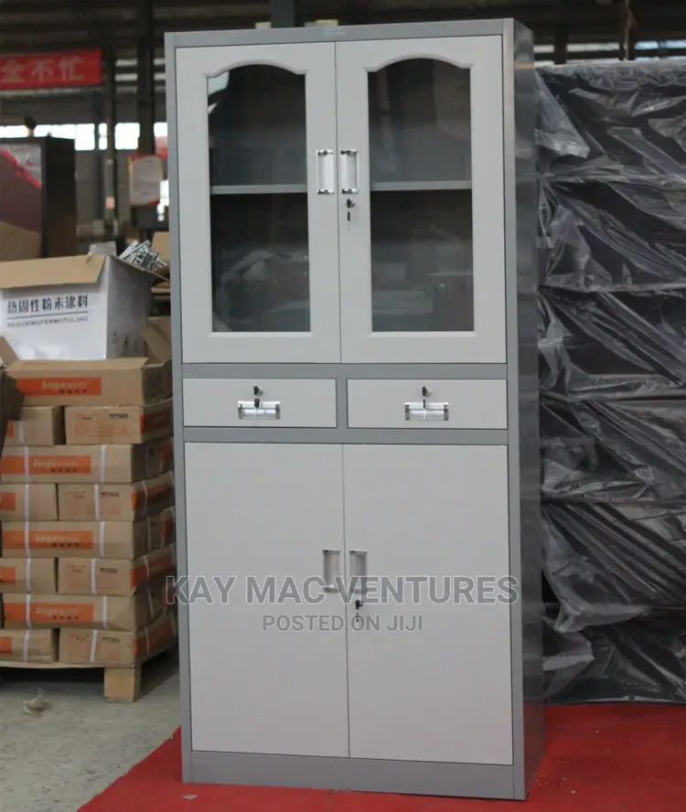 Full Height Cupboard With Glass and Drawer