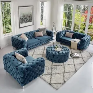 Complete 7 Seater Living Room Chesterfield Sofa Chair Set