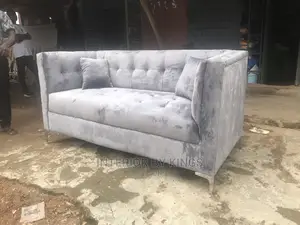 3seater Fabric Sofa With Plated Legs Can Come in Colors