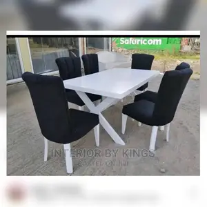 6seater Dining Set With High Gloss Wood Can Be Made in Any