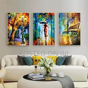Forest Street Rainy Pictures for Wall Decoration