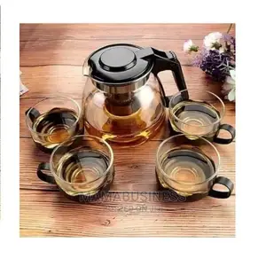 Glass Teapot Set With 4 Tea Cup - 900ml