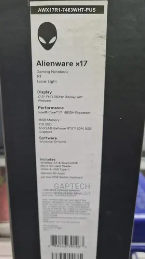 New Laptop Dell Alienware X17 R1 16GB Intel Core I7 SSD 1T
