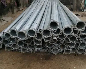 6 Meters Hexagonal Galvanized Street Light Pole.