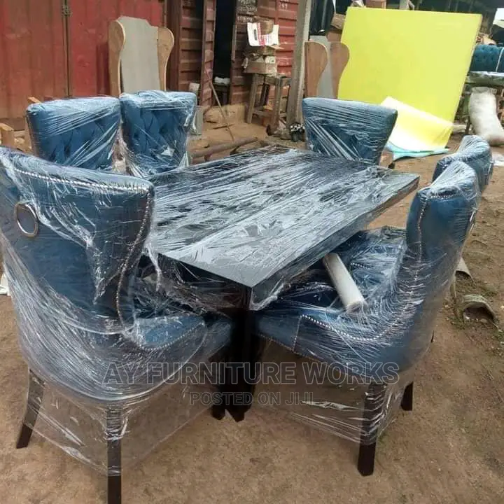 Navy Blue 6 Man Dinning Set