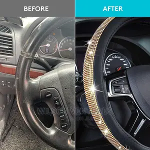 Gold Color Stones Steering Cover