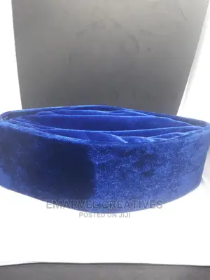 Men Velvet Blue Kufi Cap Traditional Cap