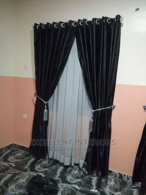 Plain Black Curtain