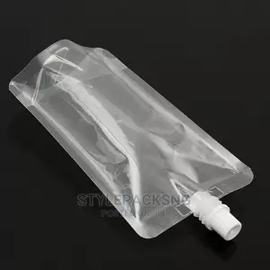 50 Pieces 250ml Transparent Stand-up Spout Beverage Pouch