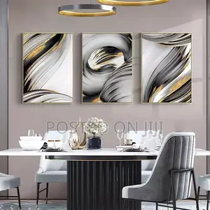 Abstract Black And Gold Canvas Print