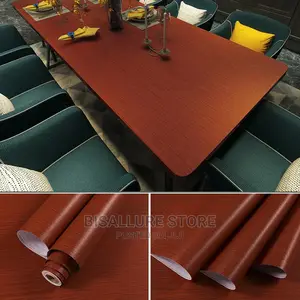 Self-Adhesive Red Wood Wallpaper Sticker and Contact Paper