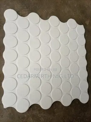 Circle Glossy White Floor Tile