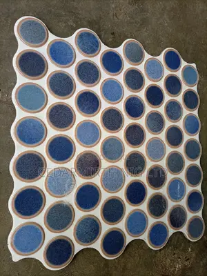 Dakhla Azure Circle Spanish Tile