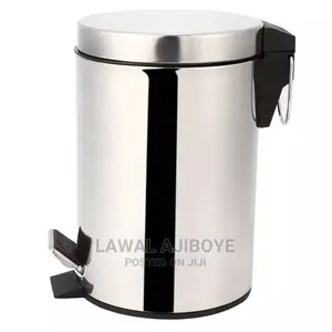 12l Stainless Steel Step Pedal Trash Can Household Rubbish