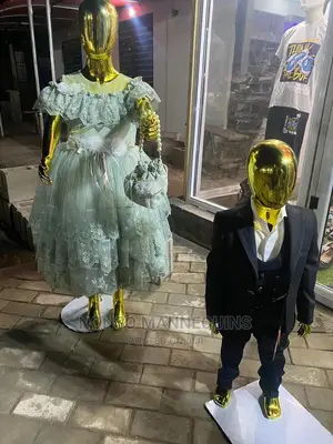 Age 5 To 12 Years Gold Chrome Unisex Kids Mannequins