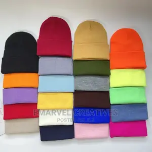 Unisex Winter Hats Solid Warm Soft Knitted Hats Girl Autumn