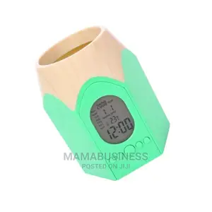 Office Pen Holder Digital Calendar - Green