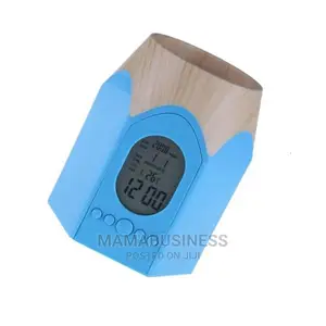 Office Pen Holder Digital Calendar - Blue