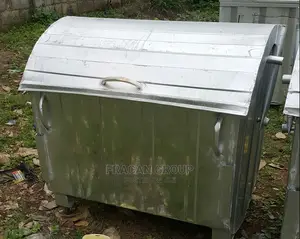 Galvanized 1100L Waste Bin.