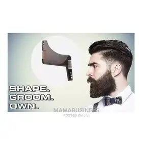 Beard Shaping Template Beard Comb All-in-One Tool - Brown